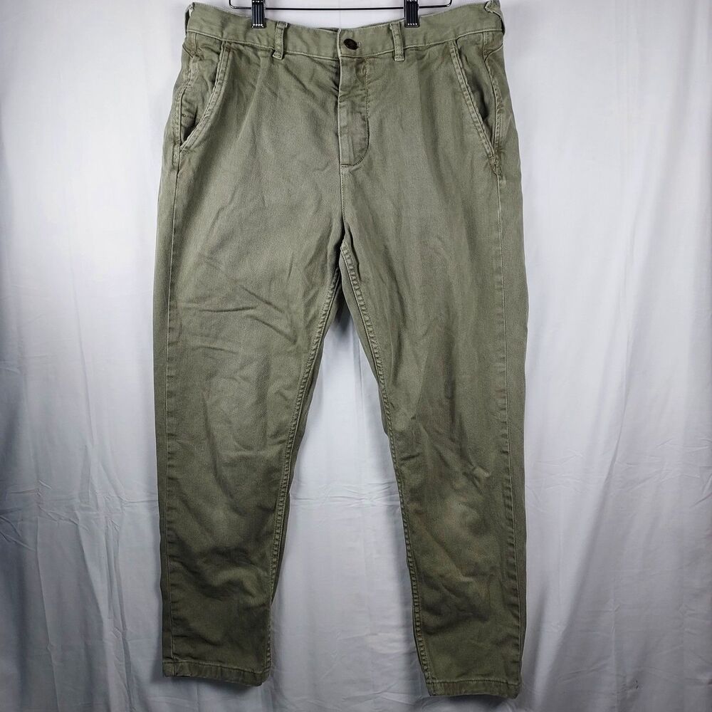 Zara Men’s Olive Green Chino Pants Size 32 Slim Fit Casual Trousers